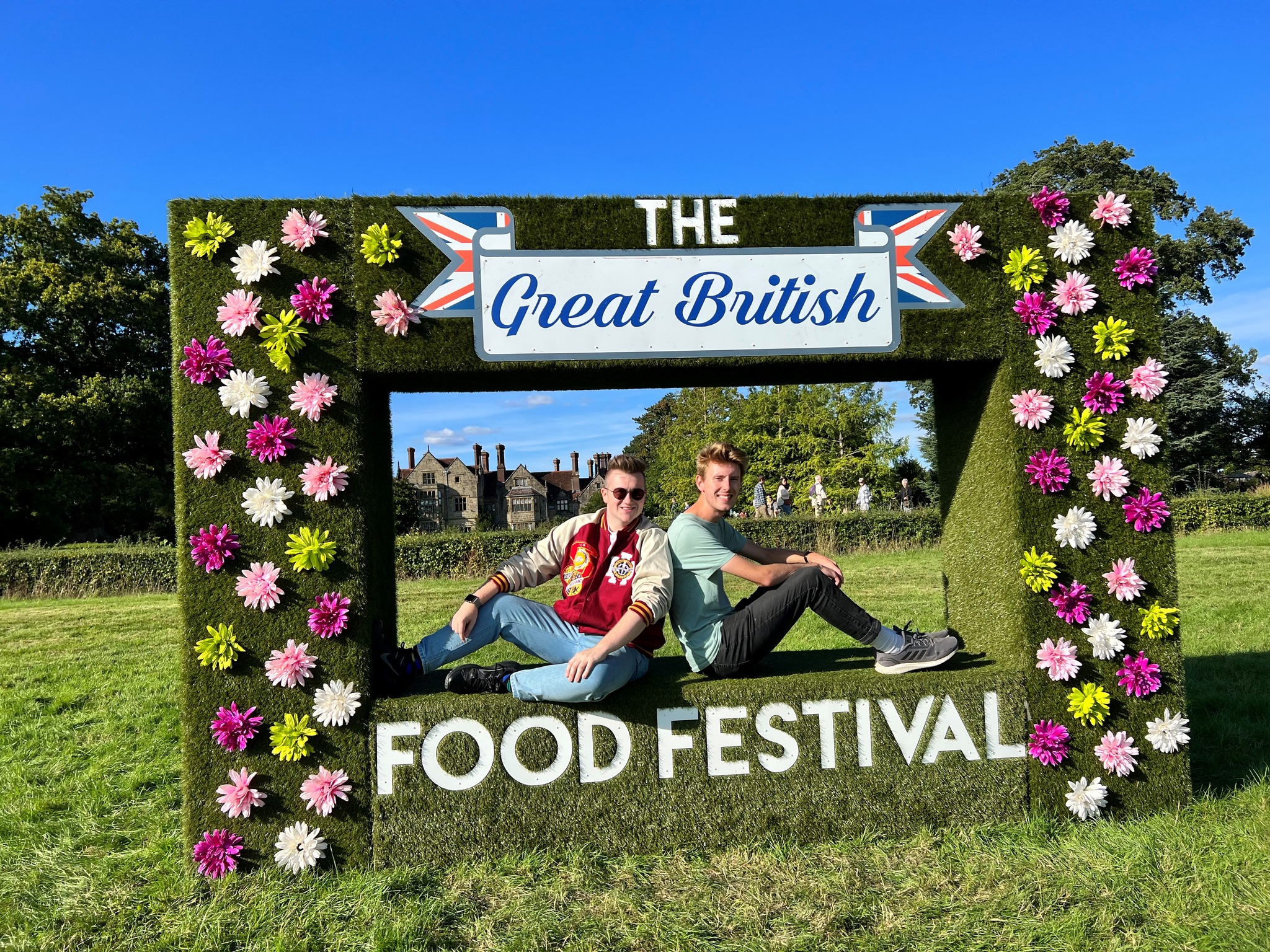 Two Man sat in a Picture frame for The Great British Food Festival